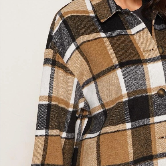 SHEIN LUNE Plaid Curved Hem Longline
Overshirt - Picture 6 of 7